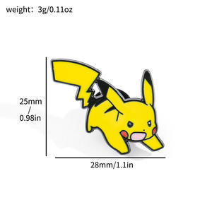 Cartone animato creativo Pikachu inciso spilla di moda sportiva divertente Pokémond distintivo in metallo Pin stampa personalizzata in ferro placcato ottone smalto - Product Image 6