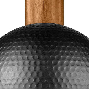 Abat-jour de lampe suspendue en métal noir martelé de 10 pouces, utilisé pour la décoration, couleur bois naturel, lampe suspendue moderne, style farmhouse - Product Image 6