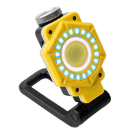 Réparation automobile, utilisation en cas d'urgence routière 360 °   Lampe d'atelier magnétique rotative 900LM COB XTE rechargeable avec avertissement RGB SOS