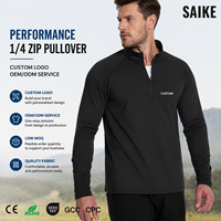 Camiseta de Golf para Hombre con Cierre de Cremallera, Cuello Alto, Manga Larga, Rendimiento Deportivo, Absorbe la Humedad, Ligera, de Algodón y Spandex