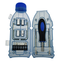 Kit d'outils pour bouteilles de boisson en acier au carbone, vente directe usine, coffret cadeau en plastique transparent, cadeau promotionnel