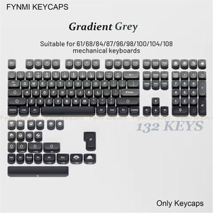 Fynmi MOA Profile Ball Cap Gradient Vert/Gris <span class=keywords><strong>PBT</strong></span> Dye-Sublimation Keycaps 132 <span class=keywords><strong>Touches</strong></span> ANSI/ISO Keycaps pour Clavier Mécanique - Product Image 2