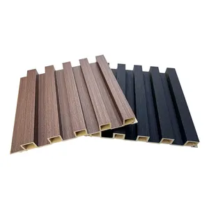 Wooden Grain PVC Floor Tiles WPC Exterior Interior Wall Panel For Decoration