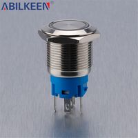 Interrupteurs lumineux lumineux bouton poussoir 19mm 12V IP67 pour armoires de commande industrielles panneaux d'équipement Installation facile
