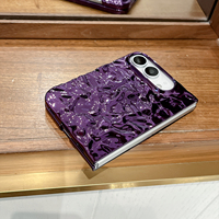 Coque de téléphone de luxe 3D effet vague d'eau électroplaquée, brillante, en PC rigide, avec dos froissé irrégulier pour iPhone Duo Fold 18