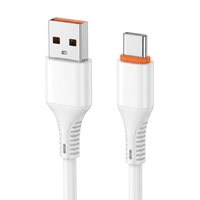Câble de charge USB-C blanc, USB-A vers USB-C, pour smartphone Android, tablette, ordinateur portable, batterie externe, voiture, maison, bureau, voyage