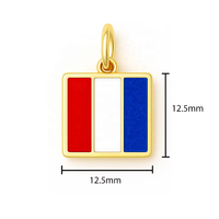 Breloques Drapeaux de Signalisation Nautiques | Pendentifs Breloques Drapeaux Nationaux Maritimes en Acier Inoxydable Émaillé Plaqué Or PVD 18 Carats pour la Fabrication de Bijoux