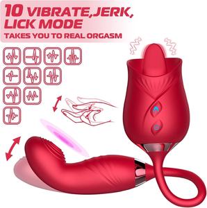 Vibrador de Silicona en Forma de Rosa Silencioso para Mujeres, 100% Impermeable, 20 Frecuencias, 10 Modos de Lengua, Juguete Sexual Avanzado - Product Image 1