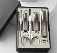 Ensemble de coupe-ongles 8 pièces, coupe-ongles anti-éclaboussures, kit de manucure et pédicure portable, outils de soin des ongles de qualité supérieure avec étui de rangement