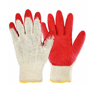 Guantes DE TRABAJO multiusos de algodón de hilo de látex rojo, guantes de seguridad antideslizantes para jardín de almacén móvil de construcción resistente sumergidos - Product Image 3