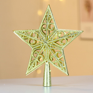 Décoration de sommet d'arbre de Noël, étoile stéréo, étoile creuse à cinq branches, décorations d'arbre de Noël pour les arbres de Noël - Product Image 3