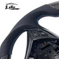 Volant personnalisé en cuir perforé noir en fibre de carbone pour BMW Série 5 E60 E61 540i M5 2003 - 2010