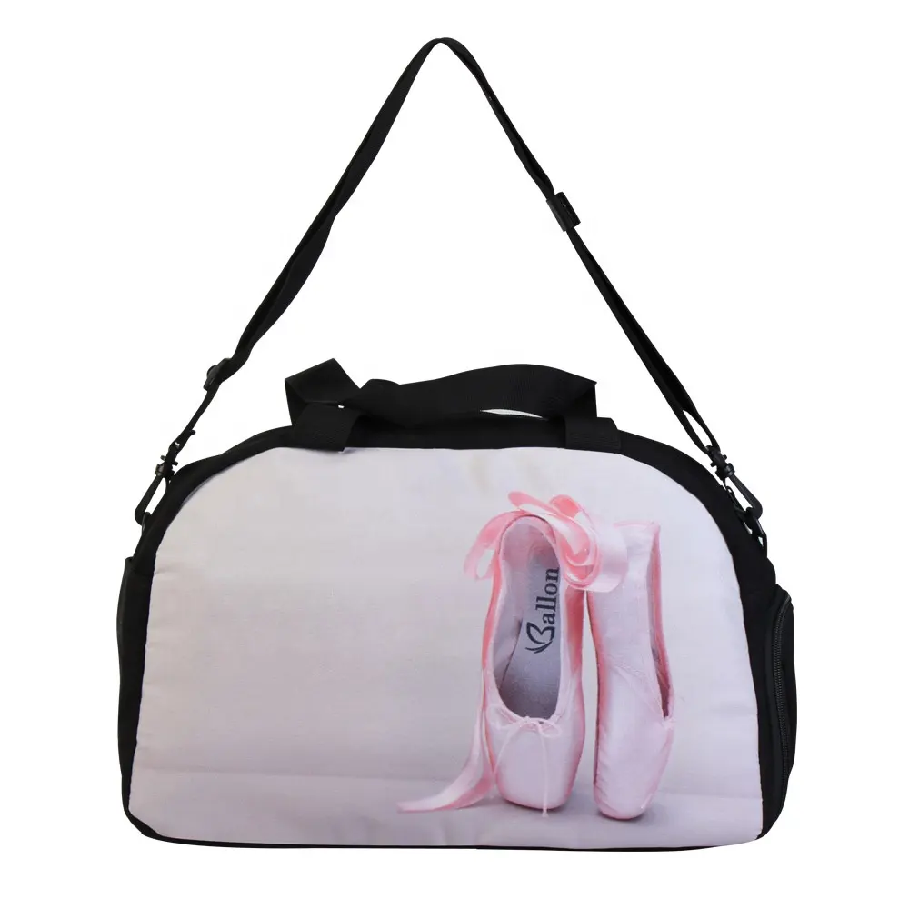 Benutzer definierte Druck verpackung Gepäck Reisetasche Pink New Design Nette Ballett Tanz Sporttasche