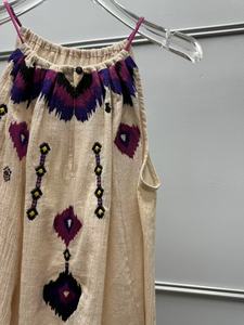 Camiseta sin mangas con cuello halter bordada estilo bohemio vintage francés para mujer, blusa bordada sin mangas - Product Image 5