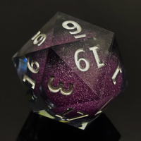 Personnalisé D20 Liquide Noyau Géant Résine Dés 55MM Polyèdre Jeu De Société Accessoires RPG Dragon City Sharp Edge Gemstone Coloré
