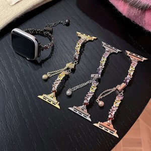 Bracelet de luxe pour Apple Watch Series 10 Ultra 2 49mm 46mm, bracelet en métal incrusté de zircon, iWatch 9 8 7 45mm 41mm, bracelet brillant - Product Image 1