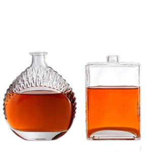 Bouteilles en verre transparent de haute qualité vides Bouteilles liquides multiformes Vodka Whisky <span class=keywords><strong>Tequila</strong></span> avec bouchon en liège - Product Image 2