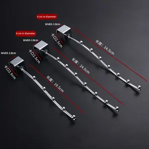 Expositor de diseño moderno de tres filas con gancho de 6cm/8cm y colgador para tienda de ropa y supermercado, para soldadura por arco de argón de hierro de 25mm - Product Image 3