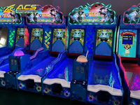 Machine de jeu d'arcade de bowling personnalisable à monnayeur pour 2 joueurs, avec écran vidéo et construction métallique, version anglaise
