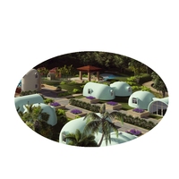 Dôme géodésique en EPS, résistant au vent et aux tremblements de terre, ignifuge de classe B1, kit de maison auto-construible pour le glamping en bord de mer