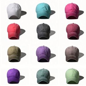 Blank Baseball <b>Cap</b> Casual Dress New 20 Solid Colour Faded Cotton Washed Dad Hat 6-panel Hat Sports <b>Caps</b> for <b>Women</b> Lady Men - Product Image 2
