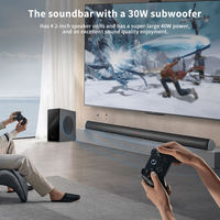 Barra de Sonido Bluetooth 2.1 Canales Premium para Cine en Casa y Sistema Multimedia de TV con Subwoofer, Salida de Audio de Alta Calidad