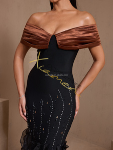 Ocstrade Nuovi Arrivi <span class=keywords><strong>Abiti</strong></span> da Donna <span class=keywords><strong>Eleganti</strong></span> per Feste Serate Senza Spalline con Rete, Volant e Perline - Product Image 6