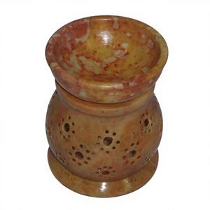 Brûleur d'arômes et lampe à huile en pierre ollaire blanche pour la décoration de la maison - Product Image 1