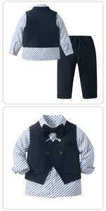 Costume de maternelle personnalisé en gros pour enfants : Costume de gentleman en coton pour bébés garçons - Product Image 5