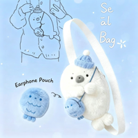 Sac bandoulière en peluche mignon en forme de phoque, sac à bandoulière en peluche douce Kawaii pour filles, cadeau décontracté pour le quotidien