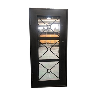 Porte d'entrée d'art de fer de sécurité moderne fabriquée en Chine - Product Image 4