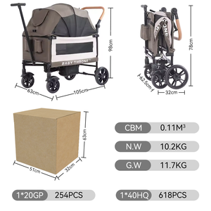 Purorigin 2024 Carrito Plegable para Bebés Recién Nacidos, Carrito <span class=keywords><strong>de</strong></span> 4 Asientos, Cochecito para Bebés, Carrito <span class=keywords><strong>de</strong></span> Paseo para Niños, para Viajes - Product Image 4