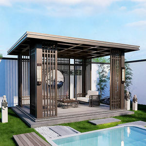 नई चीनी शैली एल्यूमीनियम मिश्र धातु बुद्धिमान आउटडोर मंडप के लिए मौसम प्रतिरोधी शेडिंग संरचना - Product Image 1