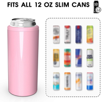 Refroidisseur de canettes 4-en-1 universel pour canettes de 12 oz, Cozy pour canettes fines, Support isotherme pour canettes, Gobelet isotherme pour canettes