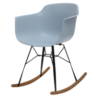 Fauteuil à bascule ergonomique en plastique durable avec base en métal moderne et balançoires en bois pour salon