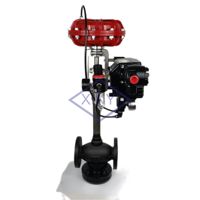 Vanne de régulation de débit proportionnelle à actionnement pneumatique DN32 WCB pour huile de transfert thermique avec positionneur