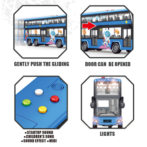 BEFLY <strong>Red</strong> Inertia Plastic Model Double Decker <strong>Bus</strong> <strong>Toy</strong> with Opening Doors EN71 Certified for Ages 5-13+ - Product Image 4