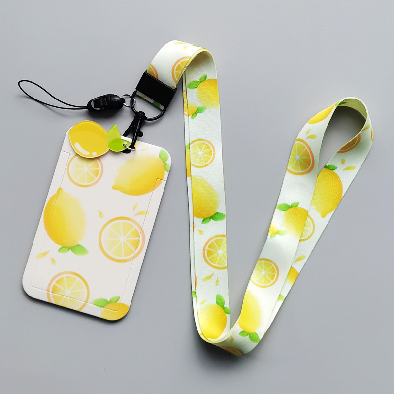 Hot Sale Fashion Fruit Avocado Strawberry Card Holder Custom Anti-Lost Campus Plastic Card Case Promotional Gift Phone Lanyards Image 5