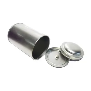 Silver Plain Rose Goud Kleur Ronde Thee Caddy Met Luchtdichte Double Deksels Metalen Tin Kan Met Dome Deksel Dia85 H122 mm