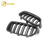 Rejilla Delantera de Doble Listón de Fibra de Carbono Real Tipo Reemplazo para BMW Serie 3 F30 Sedán 2014-2017 Rejilla de Ventilación Frontal