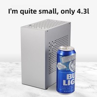 SKTC A07 Mini-ITX Mini PC, Carcasa de Aluminio para Juegos, Diseño Compacto 1U, Disipación de Calor de 43L, Fuente de Alimentación