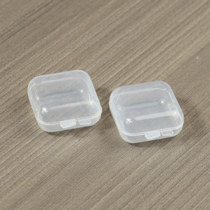 Mini Transparent Plastic <b>Storage</b> <b>Box</b> For Earplugs Earrings <b>Small</b> Square Case With Lid Desktop Organizer 1 Pc Capacity - Product Image 4