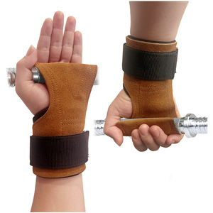 أحزمة معصم لرفع الأثقال مضادة للانزلاق أحزمة معصم رفع الأثقال جلدية مزدوجة لتدريب القوة في صالة الألعاب الرياضية - Product Image 2