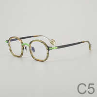 Gafas clásicas de titanio de dos colores, venta al por mayor, monturas de gafas ópticas para mujer, logotipo personalizado, acetato, ordenador, marcos de luz anti-azul
