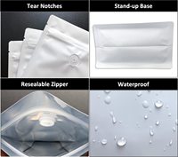 Sachet Doypack Personnalisé à Fond Plat avec Fermeture Éclair, Sachet en Plastique Refermable en Feuille d'Aluminium pour Emballage de Grains de Café et Aliments
