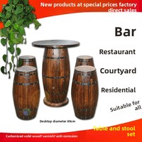 ZHISHAN Modèle 001 Tabouret de bar haut en bois de chêne carbonisé de style rétro, écologique, poli, pour bar, thé, vin, Noël