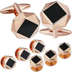 2024 New Arrival Enamel Tuxedo Studs and Cufflinks High Quality For Men