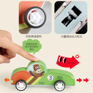 Mini <span class=keywords><strong>dessin</strong></span> <span class=keywords><strong>animé</strong></span> en bois pour enfants inertie Gyroscope jouet voiture cadeau équation Animal <span class=keywords><strong>Boomerang</strong></span> voiture - Product Image 3
