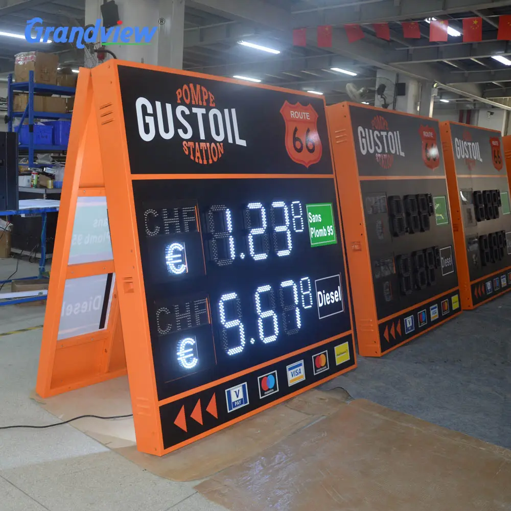 Waterproof digital channel LED screen oil price sign for gas station