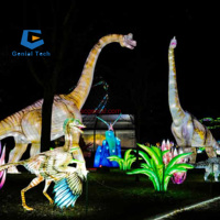 Festival traditionnel JN-Zm24 lanternes en soie chinoises LED thème dinosaure néon décorations d'halloween centre commercial parc expositions noël